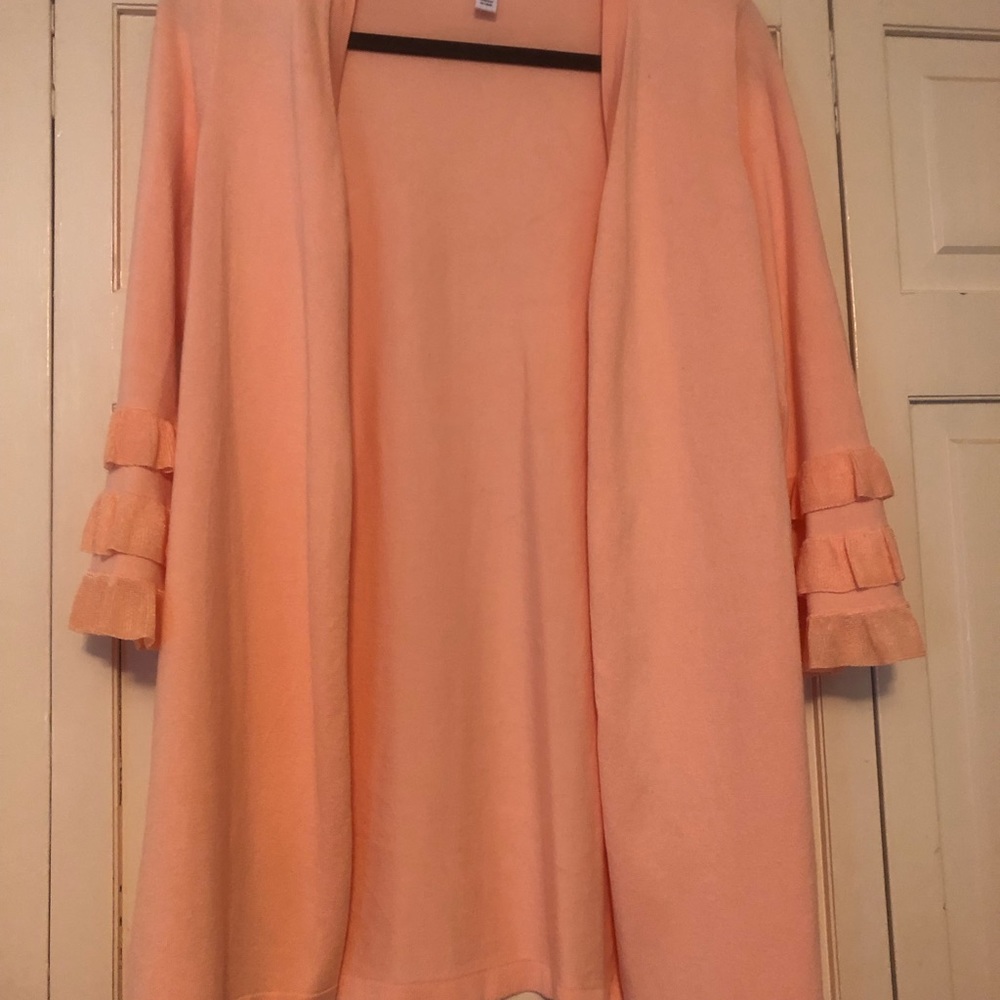 Calvin Klein peach sweater duster bell sleeves Sz small R2